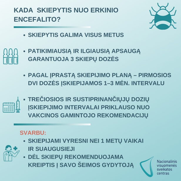 Atmintinė apie skiepus nuo erkinio encefalito