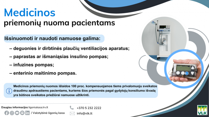 Medicinos priemonių nuoma