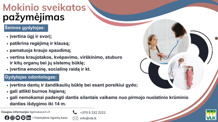 mokinio sveikata