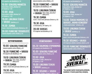 Atsinaujinusiame projekte „Judėk sveikai“ – dvigubai daugiau nemokamų treniruočių kauniečiams