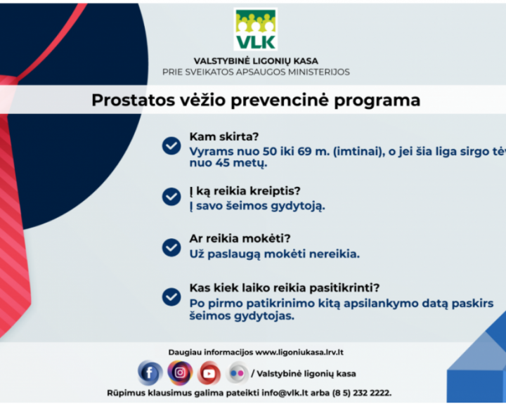 Vyrai kviečiami nemokamai išsitirti dėl prostatos vėžio