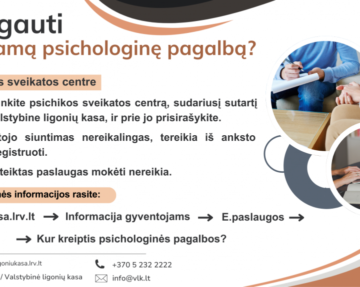 Kur kreiptis, kai sunku? Nemokama psichologinė pagalba kiekvienam
