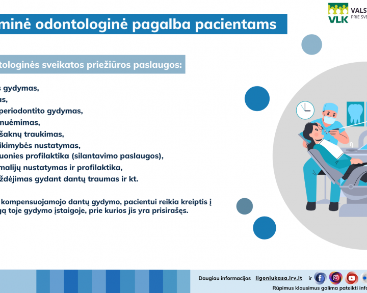 Dantų gydymas be papildomų išlaidų: kas gali gauti kompensuojamas paslaugas?