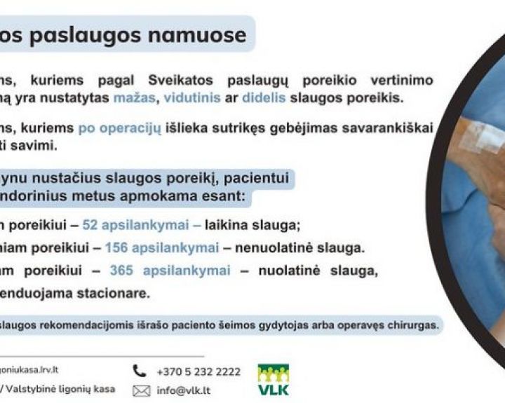 Slaugos paslaugos namuose: kam ir kada kompensuojamos