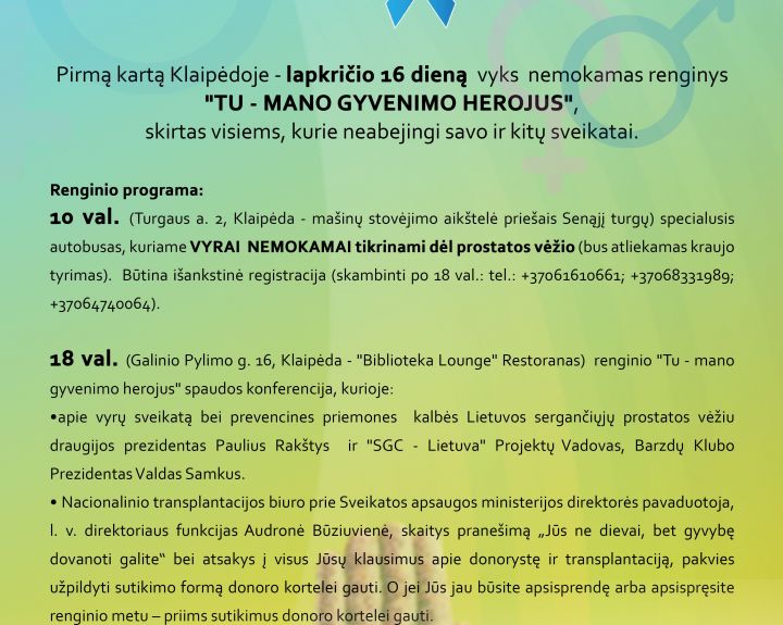 Klaipėdoje – nemokamas renginys „Tu – mano gyvenimo herojus“